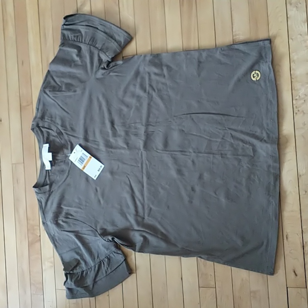 Michael Kors Olive Green Short Sleeve Blouse